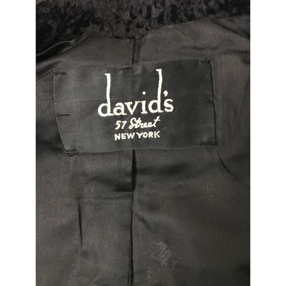 Vintage 1950s Black Fur Crop Coat Three Quarter Sleeves / Women’s XS - Picture 4 of 7